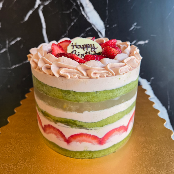 Matcha Strawberry Yuzu Cake